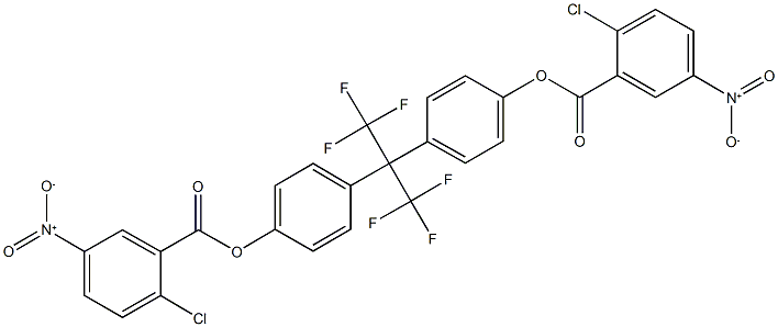 4-[1-[4-({2-chloro-5-nitrobenzoyl}oxy)phenyl]-2,2,2-trifluoro-1-(trifluoromethyl)ethyl]phenyl 2-chloro-5-nitrobenzoate Structure