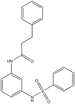 3-phenyl-N-{3-[(phenylsulfonyl)amino]phenyl}propanamide 结构式
