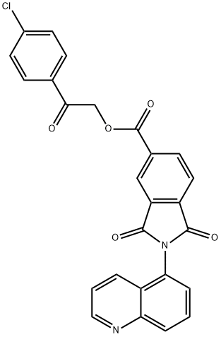 2-(4-chlorophenyl)-2-oxoethyl 1,3-dioxo-2-quinolin-5-ylisoindoline-5-carboxylate,356083-68-6,结构式