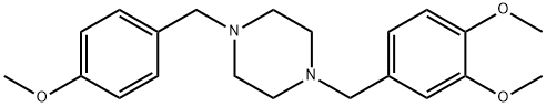 1-(3,4-dimethoxybenzyl)-4-(4-methoxybenzyl)piperazine 化学構造式