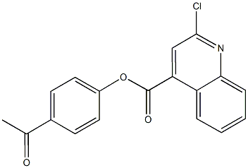 4-acetylphenyl 2-chloro-4-quinolinecarboxylate Struktur