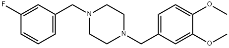 1-(3,4-dimethoxybenzyl)-4-(3-fluorobenzyl)piperazine Struktur