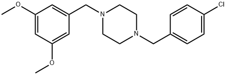 1-(4-chlorobenzyl)-4-(3,5-dimethoxybenzyl)piperazine 化学構造式