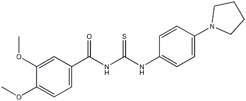 N-(3,4-dimethoxybenzoyl)-N'-[4-(1-pyrrolidinyl)phenyl]thiourea Structure