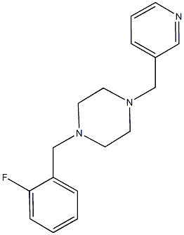 1-(2-fluorobenzyl)-4-(3-pyridinylmethyl)piperazine 化学構造式