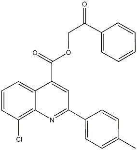 2-oxo-2-phenylethyl 8-chloro-2-(4-methylphenyl)-4-quinolinecarboxylate Structure