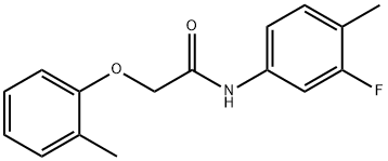 N-(3-fluoro-4-methylphenyl)-2-(2-methylphenoxy)acetamide 化学構造式