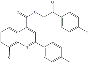 2-(4-methoxyphenyl)-2-oxoethyl 8-chloro-2-(4-methylphenyl)-4-quinolinecarboxylate 结构式