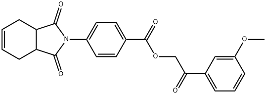 2-(3-methoxyphenyl)-2-oxoethyl 4-(1,3-dioxo-1,3,3a,4,7,7a-hexahydro-2H-isoindol-2-yl)benzoate Struktur