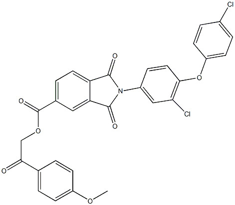 356090-74-9 2-(4-methoxyphenyl)-2-oxoethyl 2-[3-chloro-4-(4-chlorophenoxy)phenyl]-1,3-dioxo-5-isoindolinecarboxylate