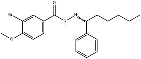 3-bromo-4-methoxy-N'-(1-phenylhexylidene)benzohydrazide,356093-53-3,结构式