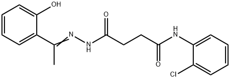 N-(2-chlorophenyl)-4-{2-[1-(2-hydroxyphenyl)ethylidene]hydrazino}-4-oxobutanamide 化学構造式