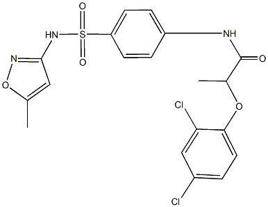 2-(2,4-dichlorophenoxy)-N-(4-{[(5-methyl-3-isoxazolyl)amino]sulfonyl}phenyl)propanamide Struktur