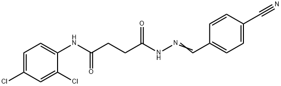 4-[2-(4-cyanobenzylidene)hydrazino]-N-(2,4-dichlorophenyl)-4-oxobutanamide Struktur