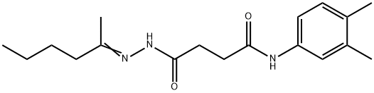 N-(3,4-dimethylphenyl)-4-[2-(1-methylpentylidene)hydrazino]-4-oxobutanamide Structure