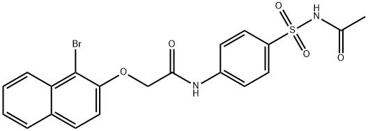 N-{4-[(acetylamino)sulfonyl]phenyl}-2-[(1-bromo-2-naphthyl)oxy]acetamide Structure