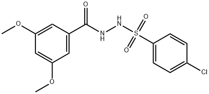 4-chloro-N'-(3,5-dimethoxybenzoyl)benzenesulfonohydrazide 结构式