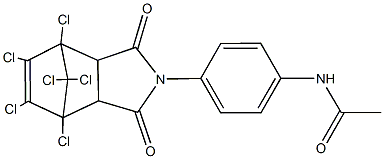 N-[4-(1,7,8,9,10,10-hexachloro-3,5-dioxo-4-azatricyclo[5.2.1.0~2,6~]dec-8-en-4-yl)phenyl]acetamide Struktur