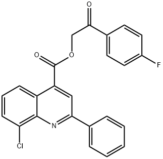 2-(4-fluorophenyl)-2-oxoethyl 8-chloro-2-phenyl-4-quinolinecarboxylate 化学構造式