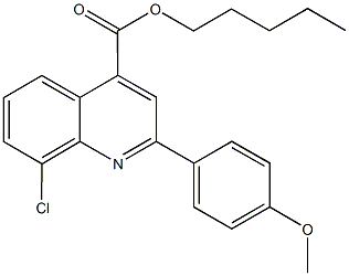 pentyl 8-chloro-2-(4-methoxyphenyl)-4-quinolinecarboxylate 结构式