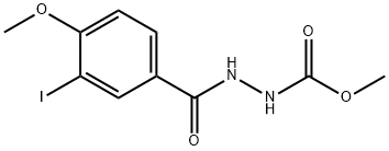 methyl 2-(3-iodo-4-methoxybenzoyl)hydrazinecarboxylate Struktur