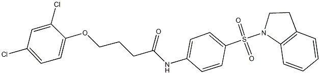 4-(2,4-dichlorophenoxy)-N-[4-(2,3-dihydro-1H-indol-1-ylsulfonyl)phenyl]butanamide Struktur