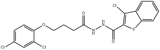 3-chloro-N'-[4-(2,4-dichlorophenoxy)butanoyl]-1-benzothiophene-2-carbohydrazide,356103-84-9,结构式