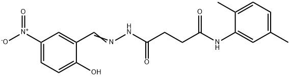 N-(2,5-dimethylphenyl)-4-(2-{2-hydroxy-5-nitrobenzylidene}hydrazino)-4-oxobutanamide Structure