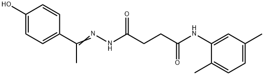 N-(2,5-dimethylphenyl)-4-{2-[1-(4-hydroxyphenyl)ethylidene]hydrazino}-4-oxobutanamide 化学構造式