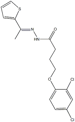 4-(2,4-dichlorophenoxy)-N'-[1-(2-thienyl)ethylidene]butanohydrazide Struktur