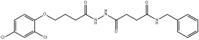 N-benzyl-4-{2-[4-(2,4-dichlorophenoxy)butanoyl]hydrazino}-4-oxobutanamide 结构式