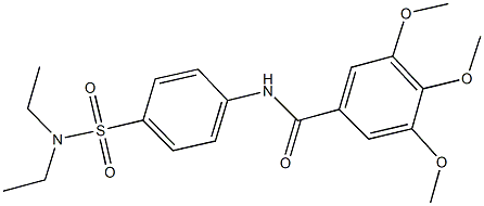 N-{4-[(diethylamino)sulfonyl]phenyl}-3,4,5-trimethoxybenzamide 化学構造式