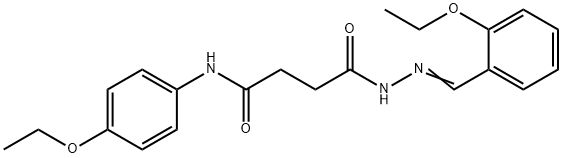 4-[2-(2-ethoxybenzylidene)hydrazino]-N-(4-ethoxyphenyl)-4-oxobutanamide 化学構造式