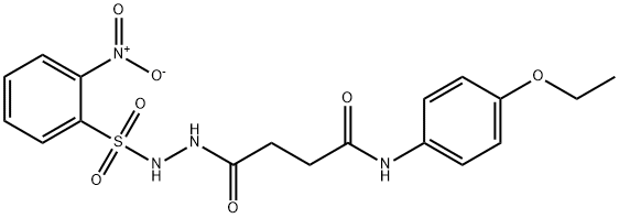 N-(4-ethoxyphenyl)-4-[2-({2-nitrophenyl}sulfonyl)hydrazino]-4-oxobutanamide Structure