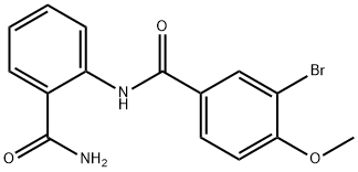 N-[2-(aminocarbonyl)phenyl]-3-bromo-4-methoxybenzamide 化学構造式