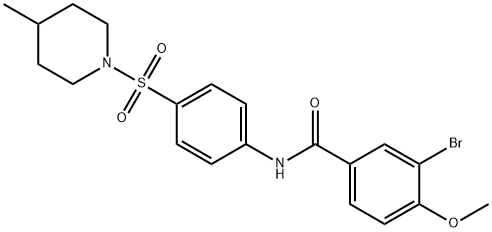 3-bromo-4-methoxy-N-{4-[(4-methyl-1-piperidinyl)sulfonyl]phenyl}benzamide,356550-37-3,结构式
