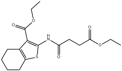 ethyl 2-[(4-ethoxy-4-oxobutanoyl)amino]-4,5,6,7-tetrahydro-1-benzothiophene-3-carboxylate 化学構造式