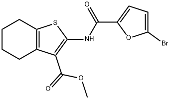 methyl 2-[(5-bromo-2-furoyl)amino]-4,5,6,7-tetrahydro-1-benzothiophene-3-carboxylate Struktur