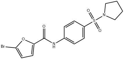 5-bromo-N-[4-(1-pyrrolidinylsulfonyl)phenyl]-2-furamide 化学構造式