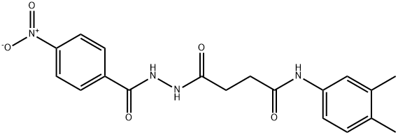 N-(3,4-dimethylphenyl)-4-(2-{4-nitrobenzoyl}hydrazino)-4-oxobutanamide Struktur