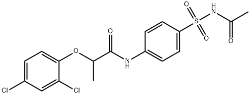 N-{4-[(acetylamino)sulfonyl]phenyl}-2-(2,4-dichlorophenoxy)propanamide Struktur