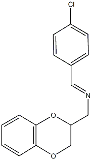 N-(4-chlorobenzylidene)-N-(2,3-dihydro-1,4-benzodioxin-2-ylmethyl)amine Structure