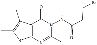 3-bromo-N-(2,5,6-trimethyl-4-oxothieno[2,3-d]pyrimidin-3(4H)-yl)propanamide 化学構造式