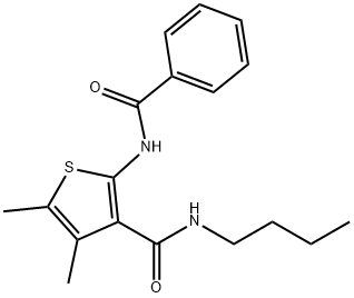 2-(benzoylamino)-N-butyl-4,5-dimethyl-3-thiophenecarboxamide Structure