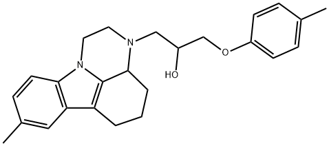 1-(8-methyl-1,2,3a,4,5,6-hexahydro-3H-pyrazino[3,2,1-jk]carbazol-3-yl)-3-(4-methylphenoxy)-2-propanol Structure