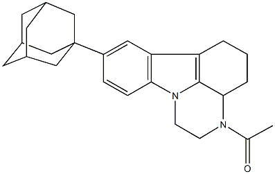 3-acetyl-8-(1-adamantyl)-2,3,3a,4,5,6-hexahydro-1H-pyrazino[3,2,1-jk]carbazole Struktur