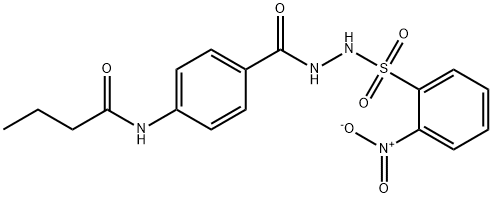 N-(4-{[2-({2-nitrophenyl}sulfonyl)hydrazino]carbonyl}phenyl)butanamide Structure