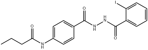 N-(4-{[2-(2-iodobenzoyl)hydrazino]carbonyl}phenyl)butanamide Structure