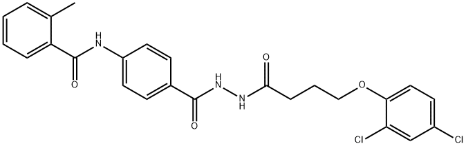 N-[4-({2-[4-(2,4-dichlorophenoxy)butanoyl]hydrazino}carbonyl)phenyl]-2-methylbenzamide Structure