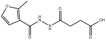 4-[2-(2-methyl-3-furoyl)hydrazino]-4-oxobutanoic acid 化学構造式